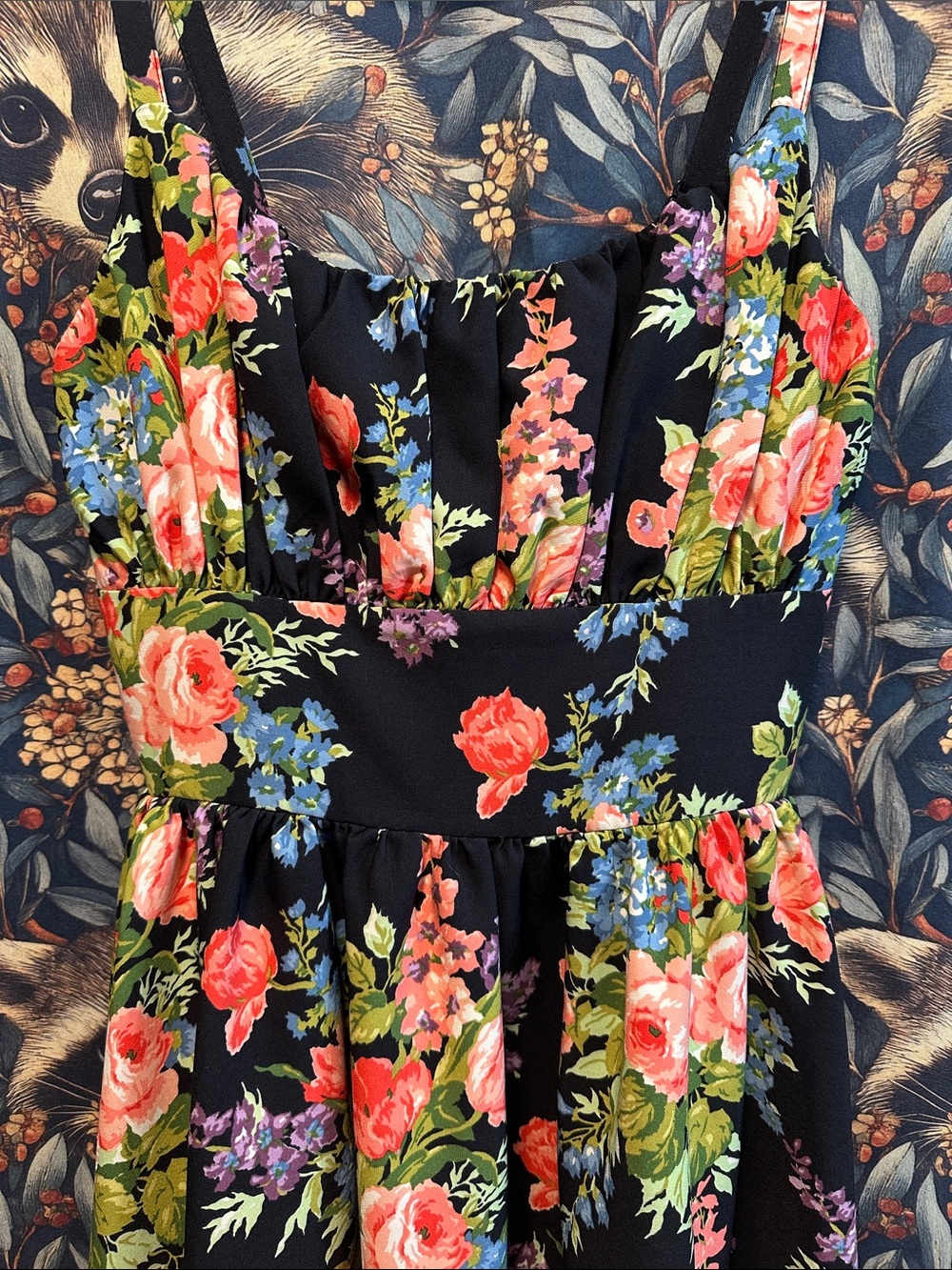 Vixen By Micheline Pitt Black Floral Ingenue in Medium M - Picture 3 of 3